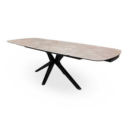 'Jose' Argile Ceramic Top Swivel Extending Dining Table
