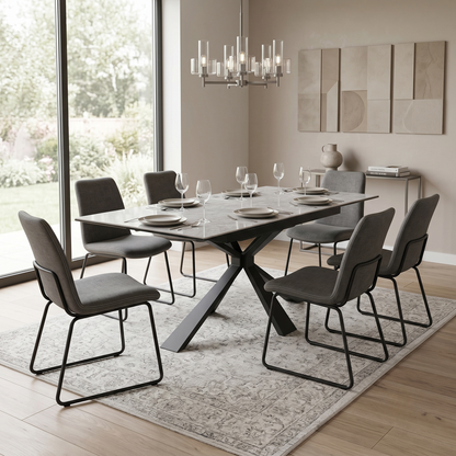 'Crete' Ceramic Top Small Extending Dining Table