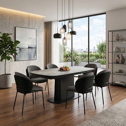 ‘Catalina’ Large Extending Ceramic Top Dining Table Furniture Village