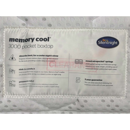 Silentnight Memory Cool 3000 Box Top Mattress - Double