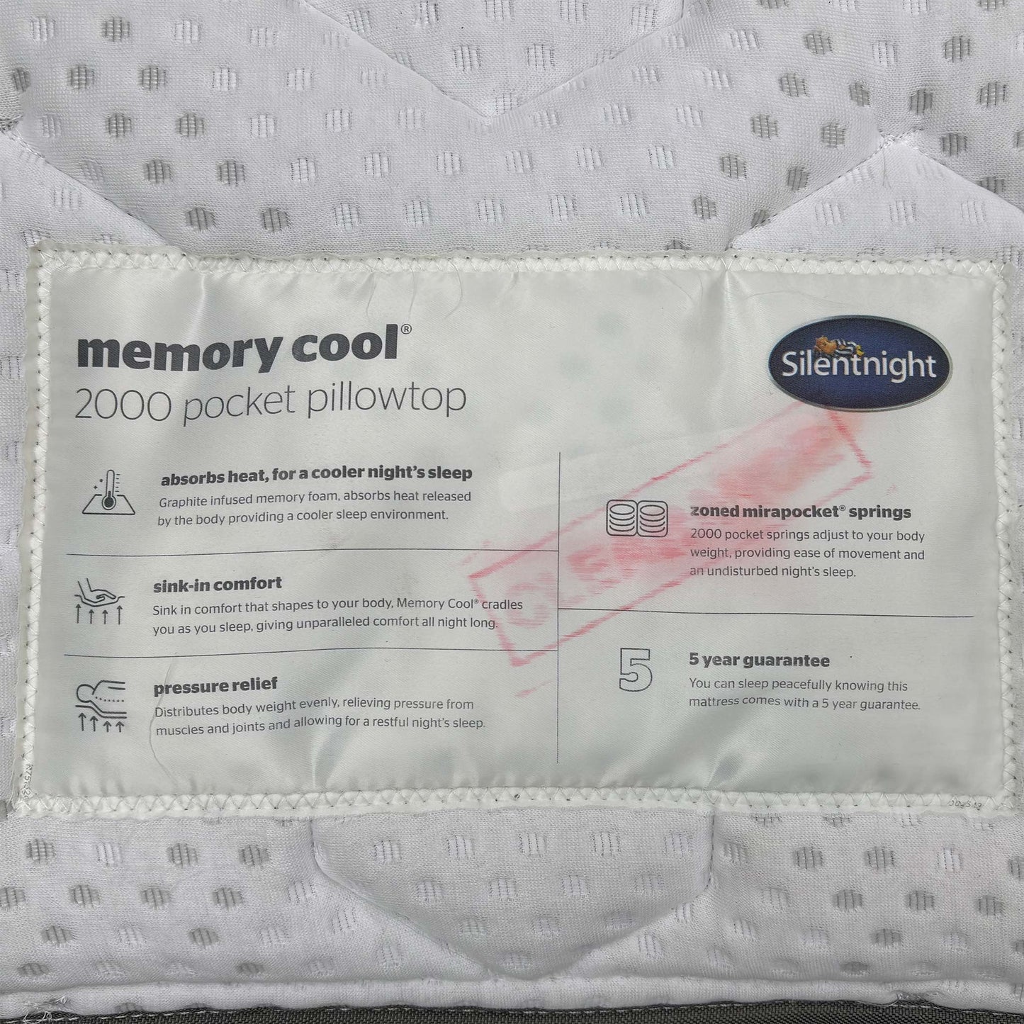 Silentnight Memory Cool 2000 Pillow Top Mattress - Double