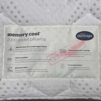 Silentnight Memory Cool 2000 Pillow Top Mattress - Double