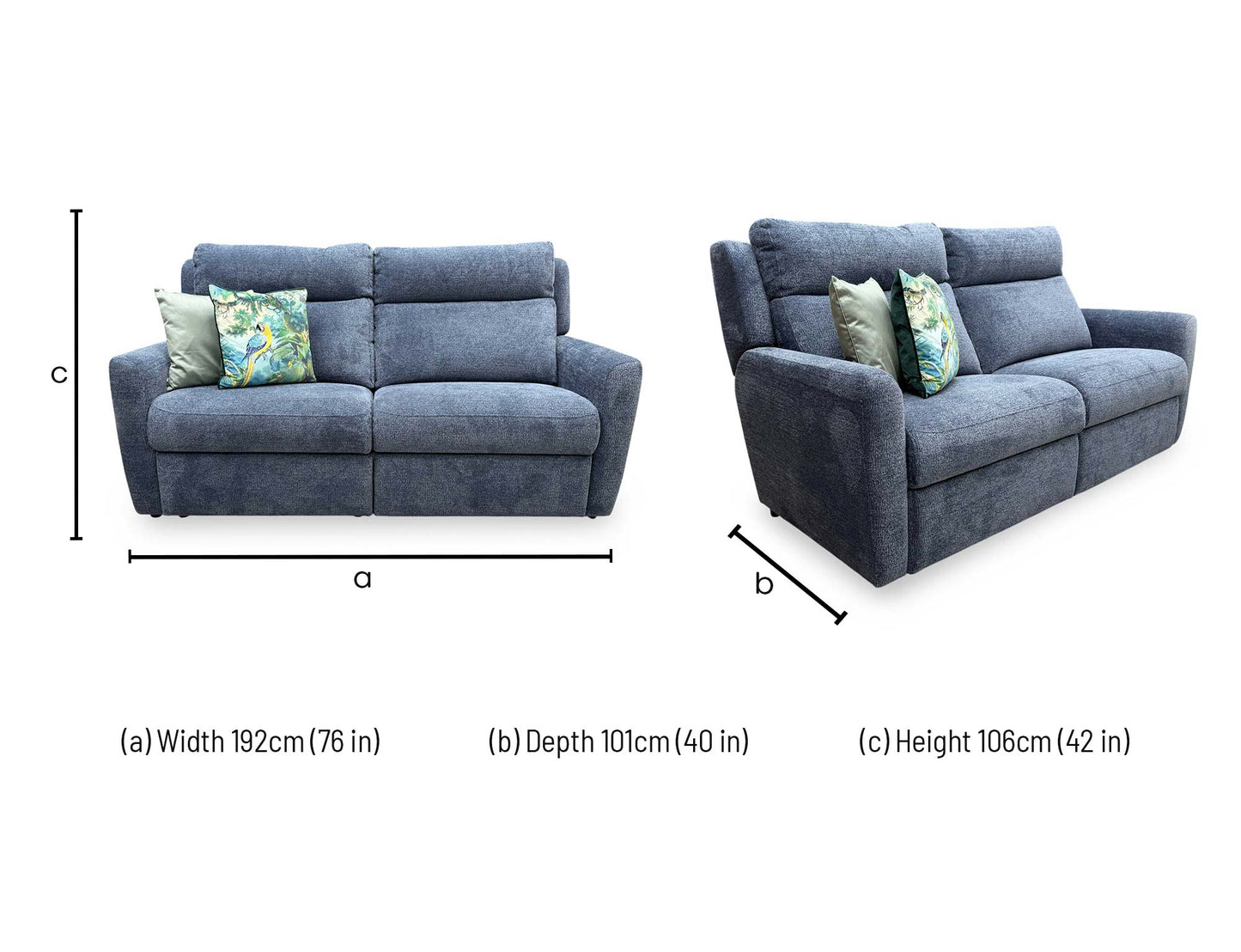 G Plan ‘Wren’ A223 Merim Denim Blue Fabric 2 Cushion 3 Seater Sofa
