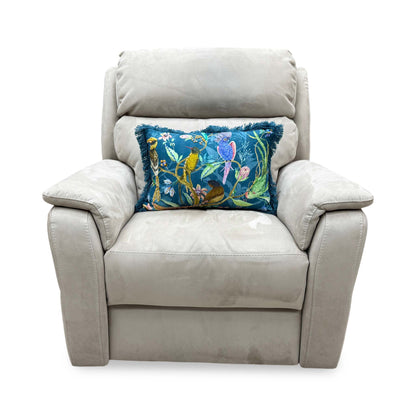 Nicoletti ‘Vito’ Flambe Visone Taupe Fabric Power Recliner Chair with Power Headrest and Power Lumbar