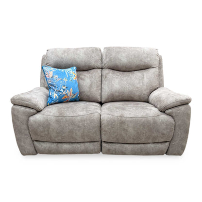 ‘Sloane’ Marble Charcoal Grey Fabric 2 Seater Power Recliner Sofa