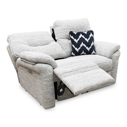 G Plan ‘Seattle’ Light Grey Fabric 2 Seater Power Recliner Sofa