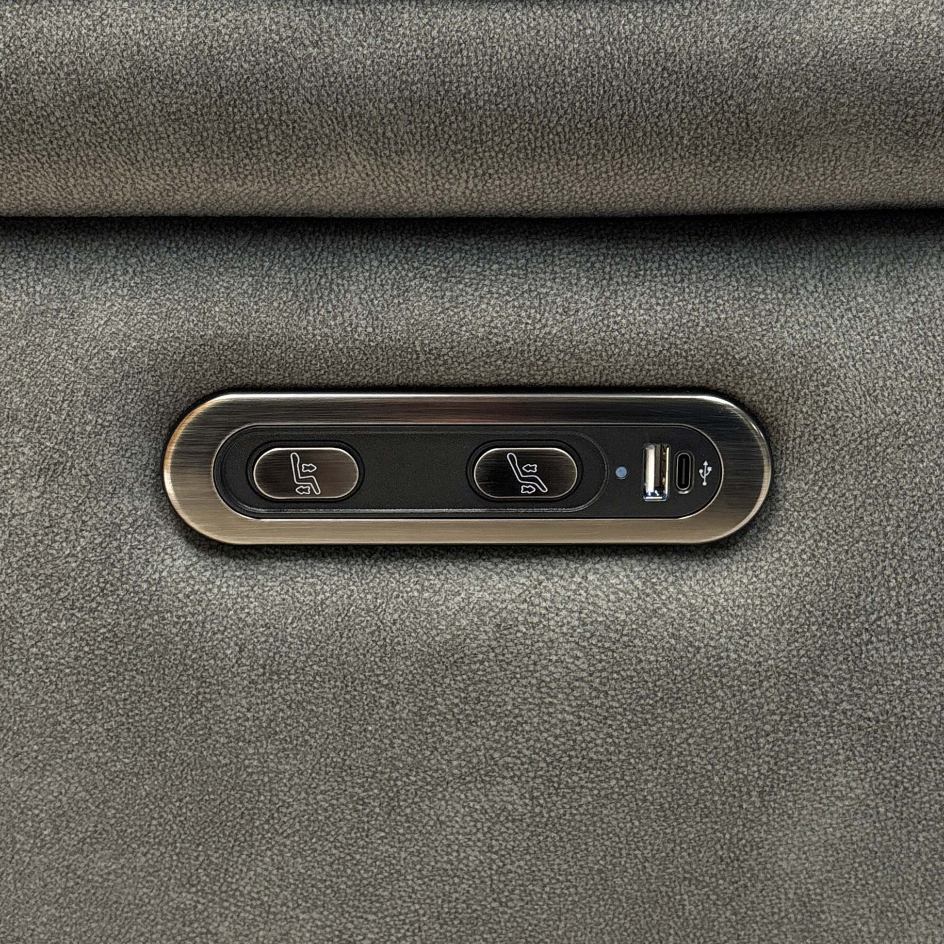Close up view of the Morgan Dexter Moss Green fabric upholstery, emphasizing the high-quality woven textile texture, durable tailored seams, and rich earthy green tones.