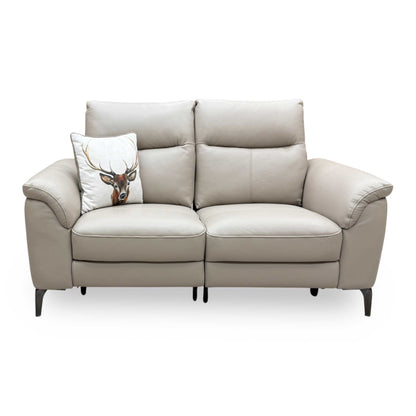 ‘Morgan’ Oslo Oyster Cat-40_08 Leather 2 Seater Power Recliner Sofa