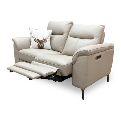 ‘Morgan’ Oslo Oyster Cat-40_08 Leather 2 Seater Power Recliner Sofa