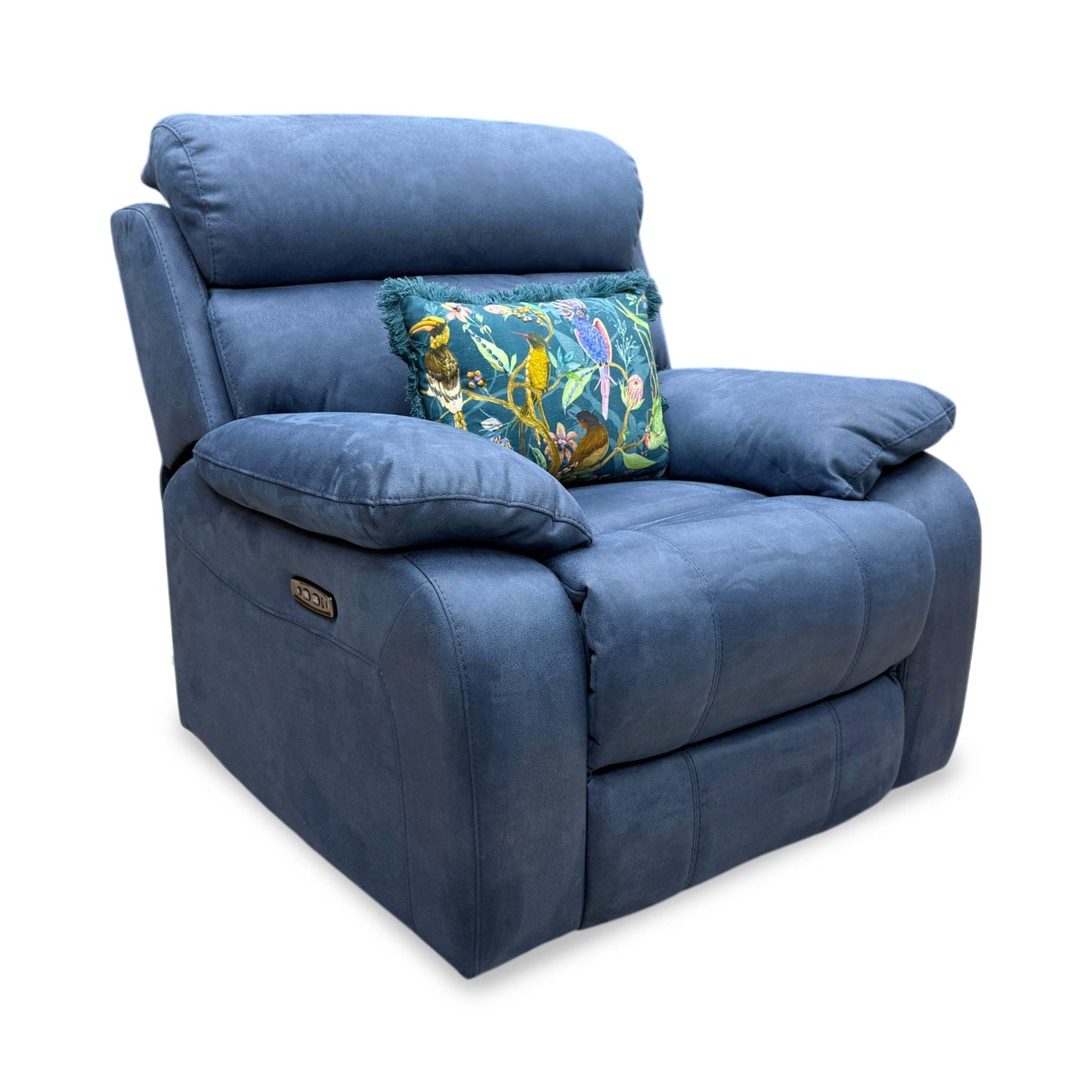 ‘Moreno’ Bfa-Blj-R10 Blue Fabric Power Recliner Armchair with Power Headrest