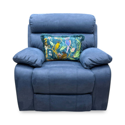 ‘Moreno’ Bfa-Blj-R10 Blue Fabric Power Recliner Armchair with Power Headrest