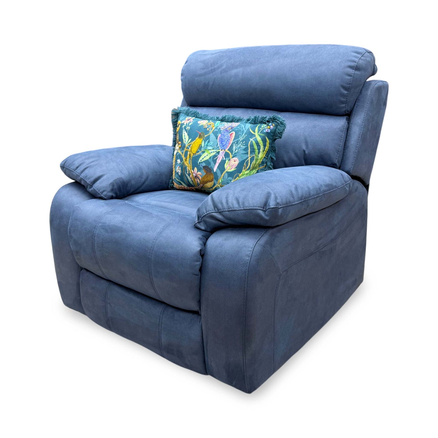 ‘Moreno’ Bfa-Blj-R10 Blue Fabric Power Recliner Armchair with Power Headrest