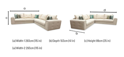 ‘Goliath’ Oxford Latte Fabric Large Corner Sofa with Storage Drawers