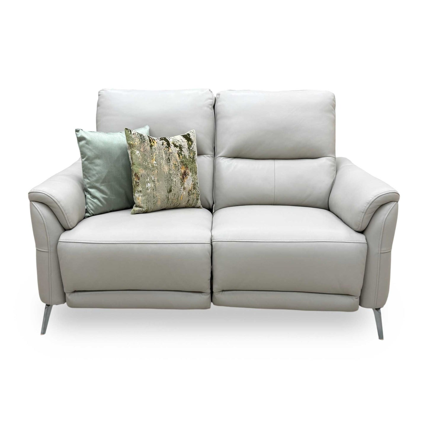 ‘Daytona’ Cat-60_23 Lead Grey Leather 2 Seater Power Recliner Sofa