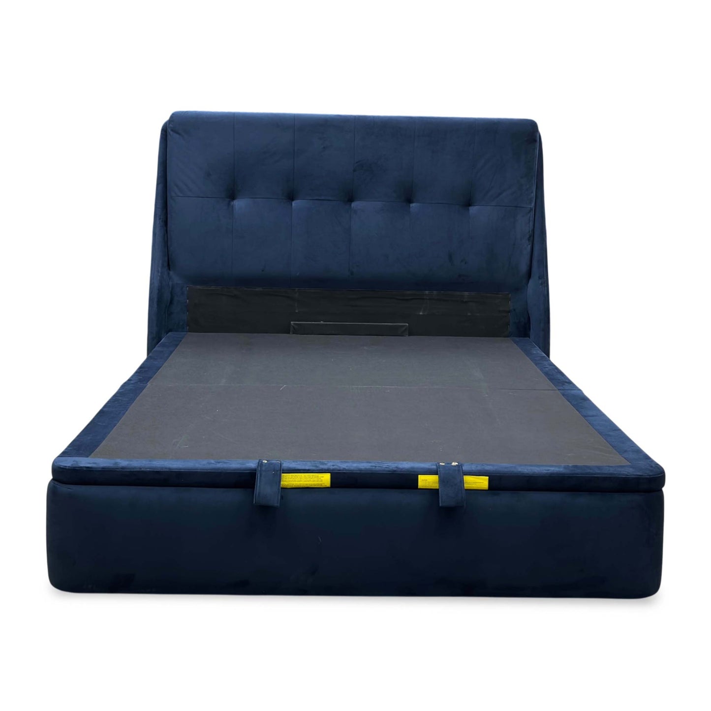‘Zanetti’ Tiffany Deep Blue Fabric End Lift Ottoman Bed Frame - King