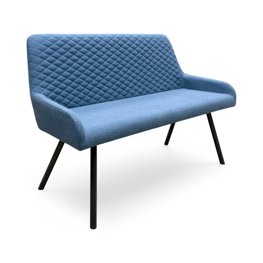 ‘Rocket’ Mineral Blue Fabric High Back Dining Bench