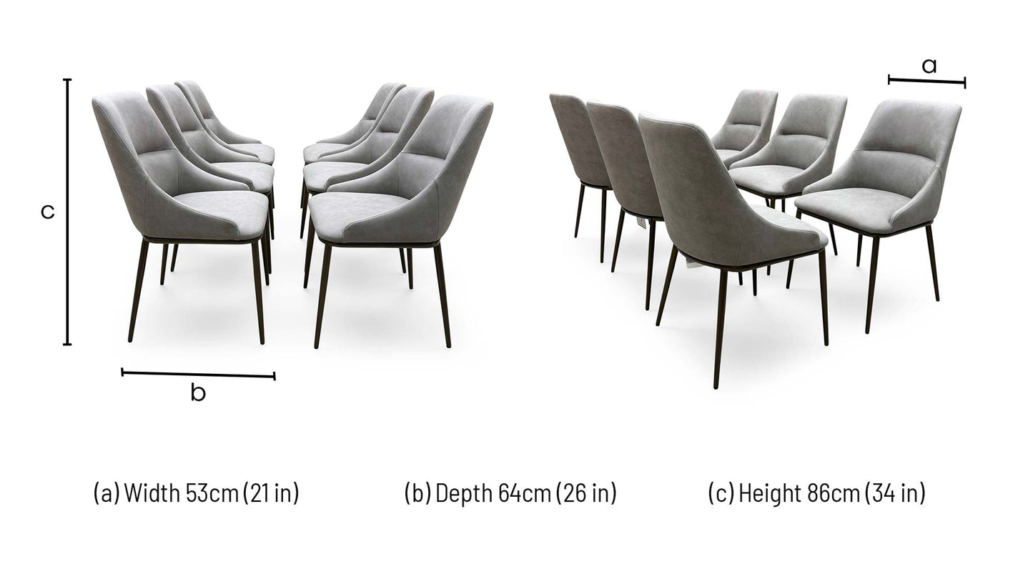 ‘Camino’ Taupe Faux Leather Set of 6 Dining Chairs