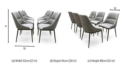 ‘Camino’ Taupe Faux Leather Set of 6 Dining Chairs