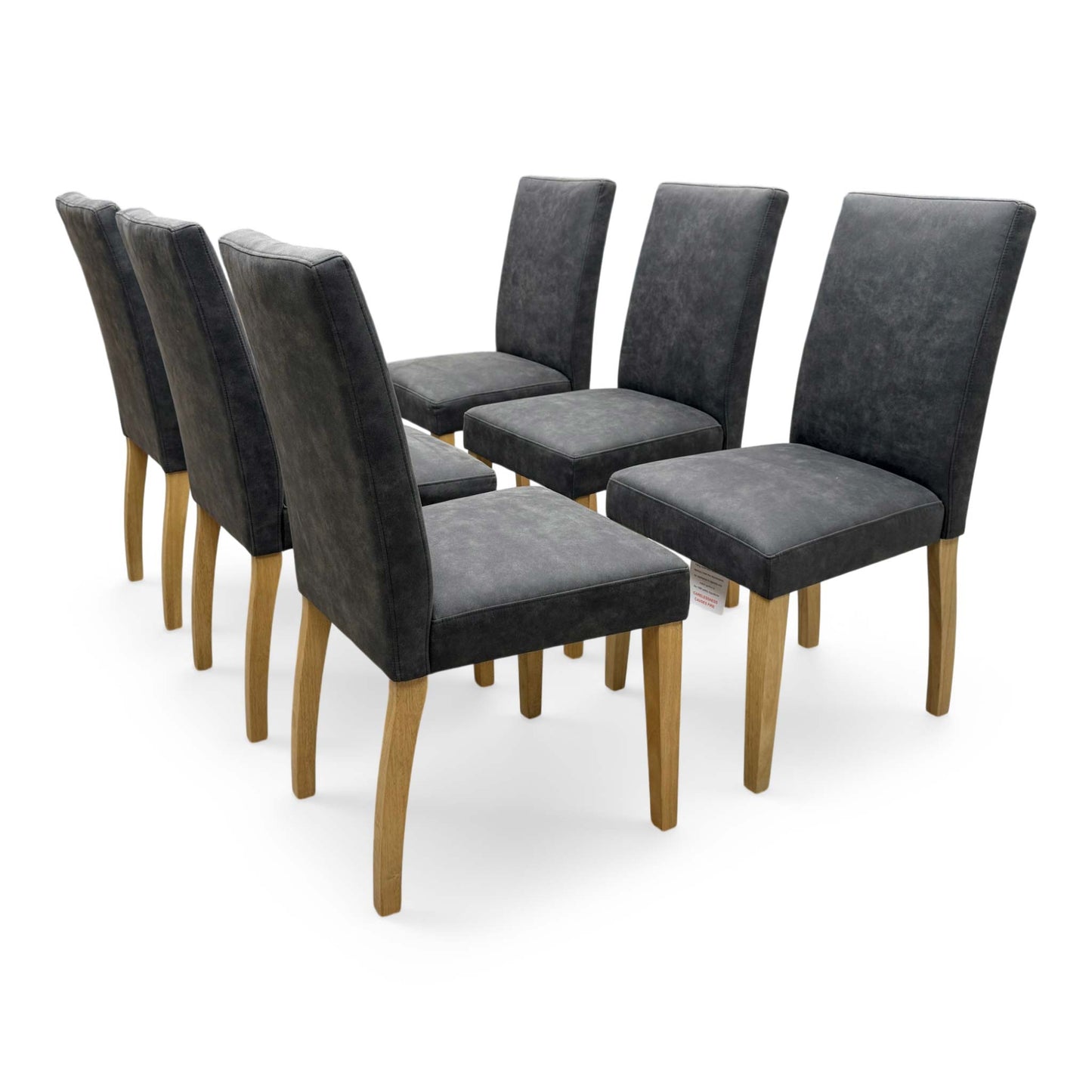 Furnitureland 'Augusta' Grey Cowboy Upholstered Set of 6 Dining Chairs