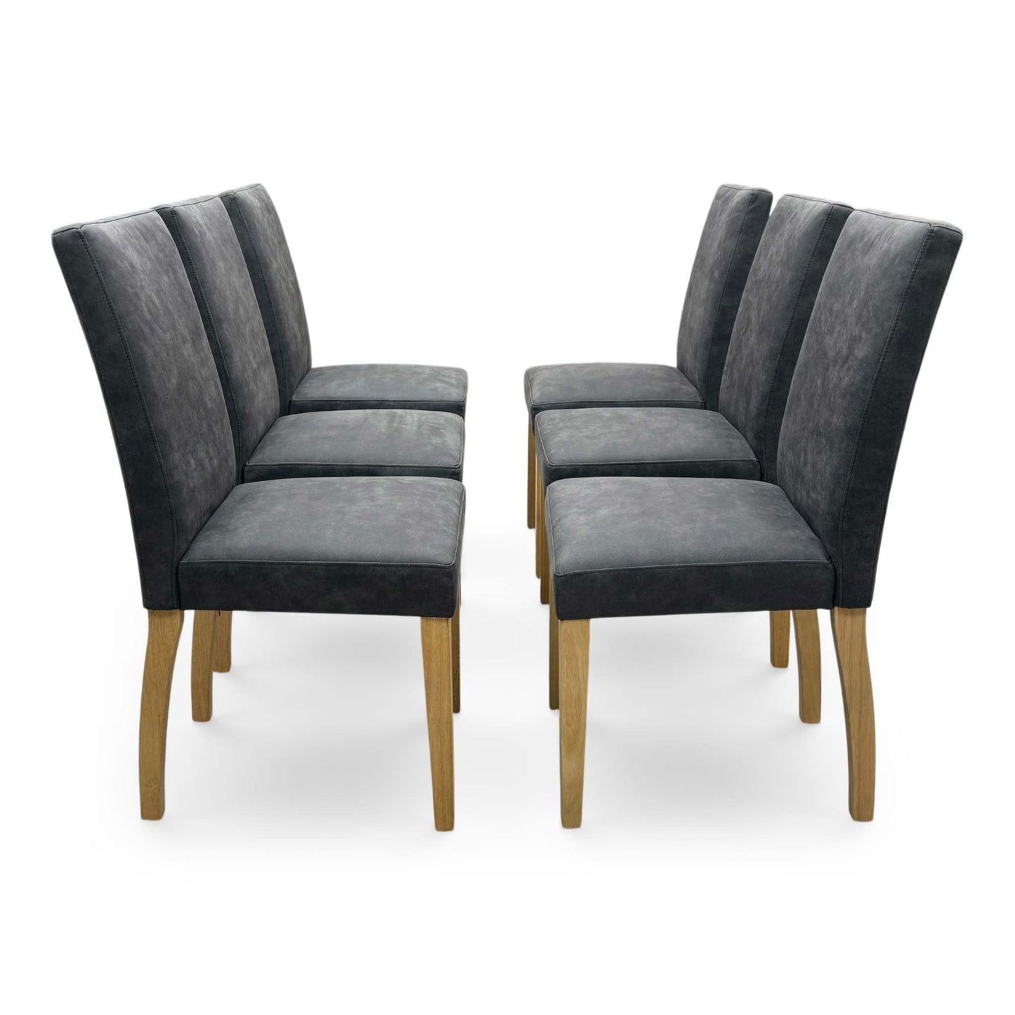 Furnitureland 'Augusta' Grey Cowboy Upholstered Set of 6 Dining Chairs
