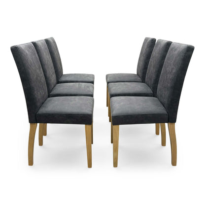Furnitureland 'Augusta' Grey Cowboy Upholstered Set of 6 Dining Chairs