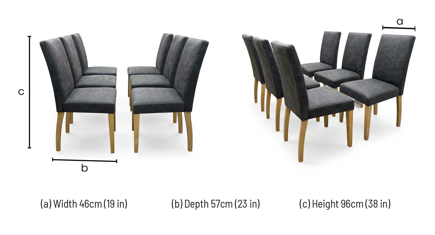 Furnitureland 'Augusta' Grey Cowboy Upholstered Set of 6 Dining Chairs
