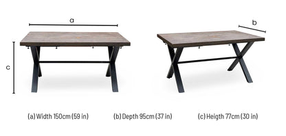 ‘Mars’ Dark Oak Solid Oak Small Dining Table Furniture Village