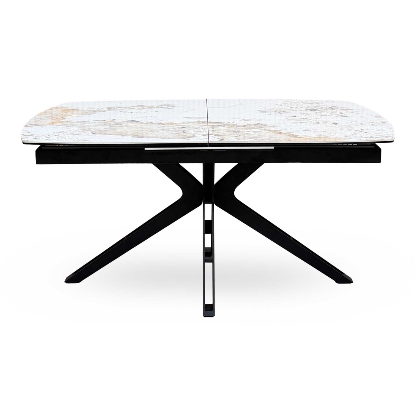 ‘Jose’ Calcutta Marble Ceramic Top 210cm Pop Up Extending Dining Table