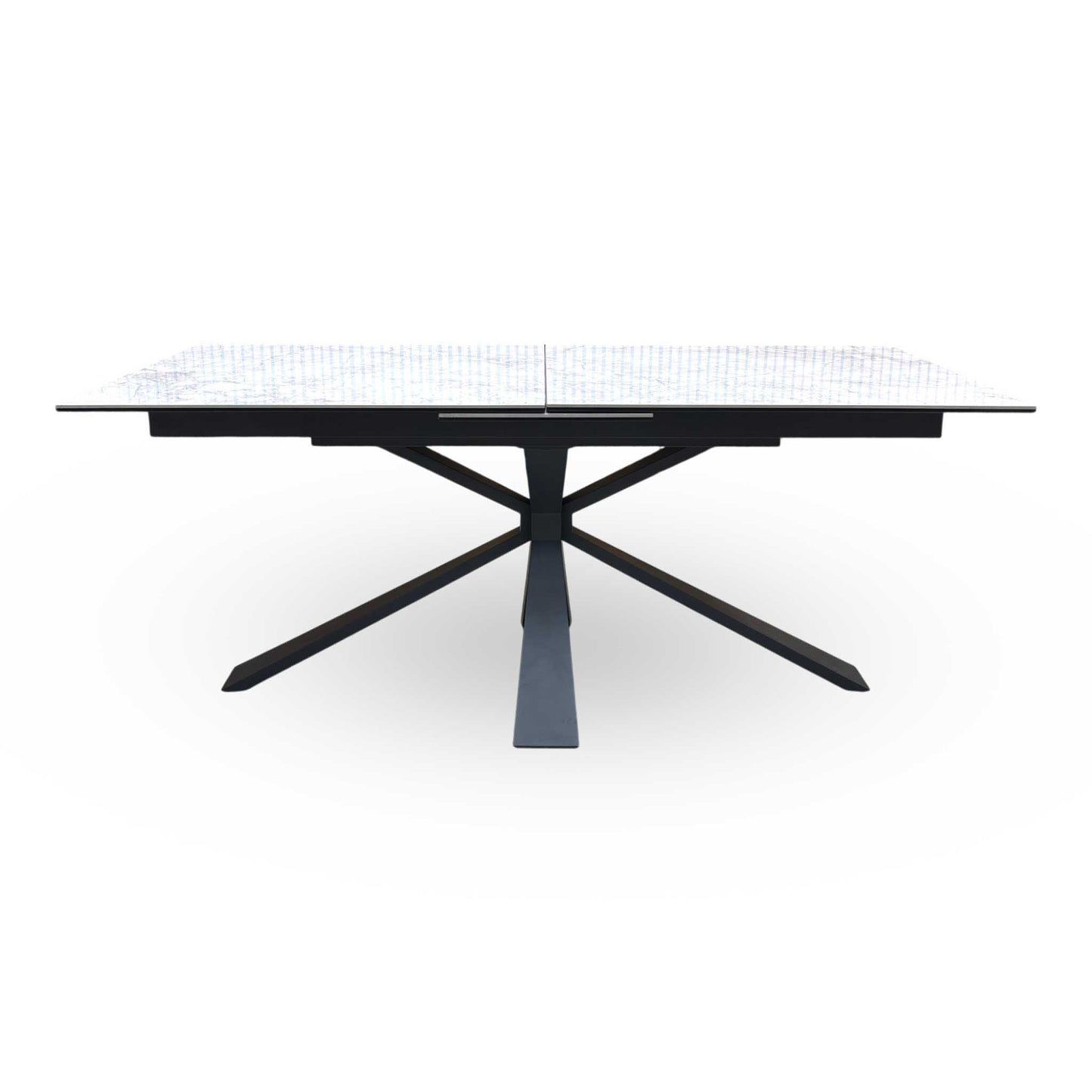 'Crete' Ceramic Top 180cm Large Extending Dining Table with Dark Grey Set of 6 Swivel Dining Chairs Furniture Village