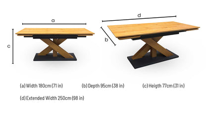 ‘Aydin’ Solid Oak Large Extending Dining Table