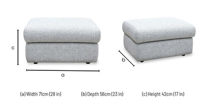 G Plan ‘Thornbury’ A940 Roche Cloud Grey Fabric Storage Footstool