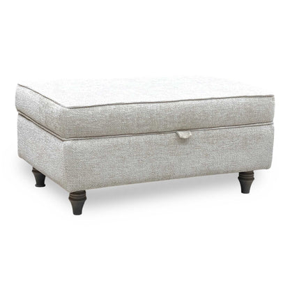 ‘Oyster Bay’ Enzo Cream Fabric Storage Footstool