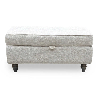 ‘Oyster Bay’ Enzo Cream Fabric Storage Footstool