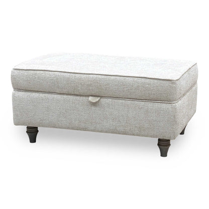 ‘Oyster Bay’ Enzo Cream Fabric Storage Footstool