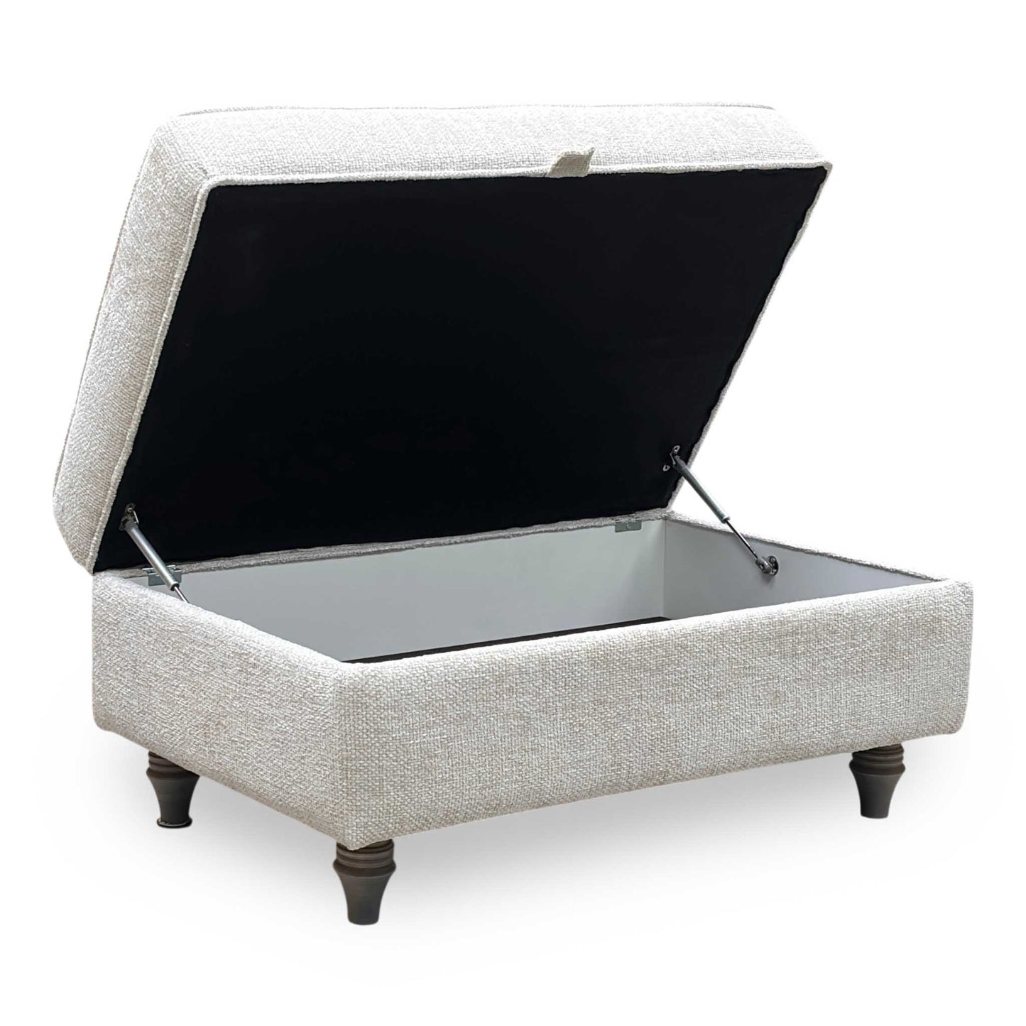 ‘Oyster Bay’ Enzo Cream Fabric Storage Footstool