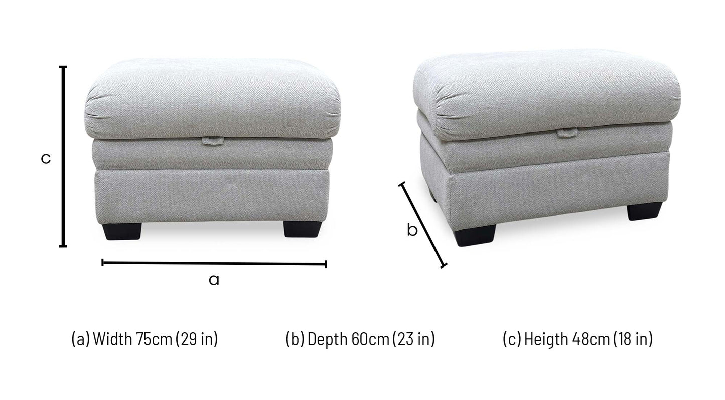 Parker Knoll ‘Hudson 23’ Fusion Stone Grey Fabric Storage Footstool
