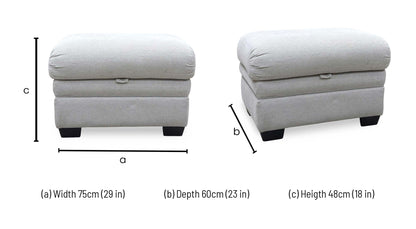 Parker Knoll ‘Hudson 23’ Fusion Stone Grey Fabric Storage Footstool