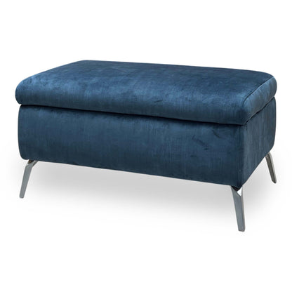 ‘Daytona’ Airforce Blue Fabric Footstool