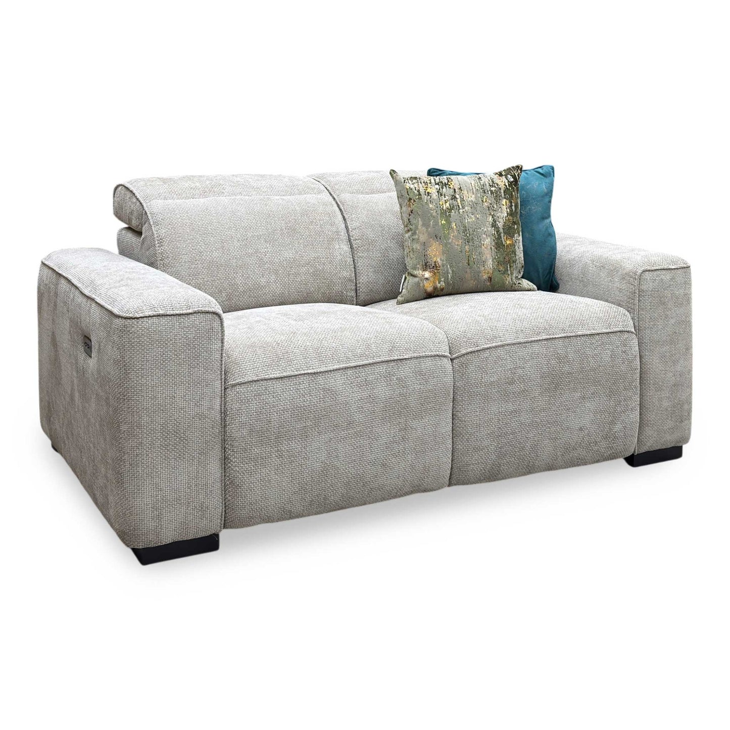 ‘Venosa’ Natural Fabric 2 Seater Power Recliner Sofa