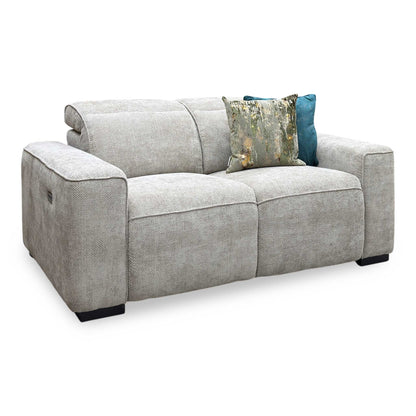 ‘Venosa’ Natural Fabric 2 Seater Power Recliner Sofa