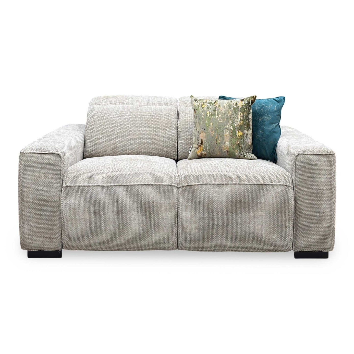 ‘Venosa’ Natural Fabric 2 Seater Power Recliner Sofa