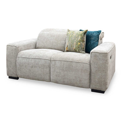 ‘Venosa’ Natural Fabric 2 Seater Power Recliner Sofa