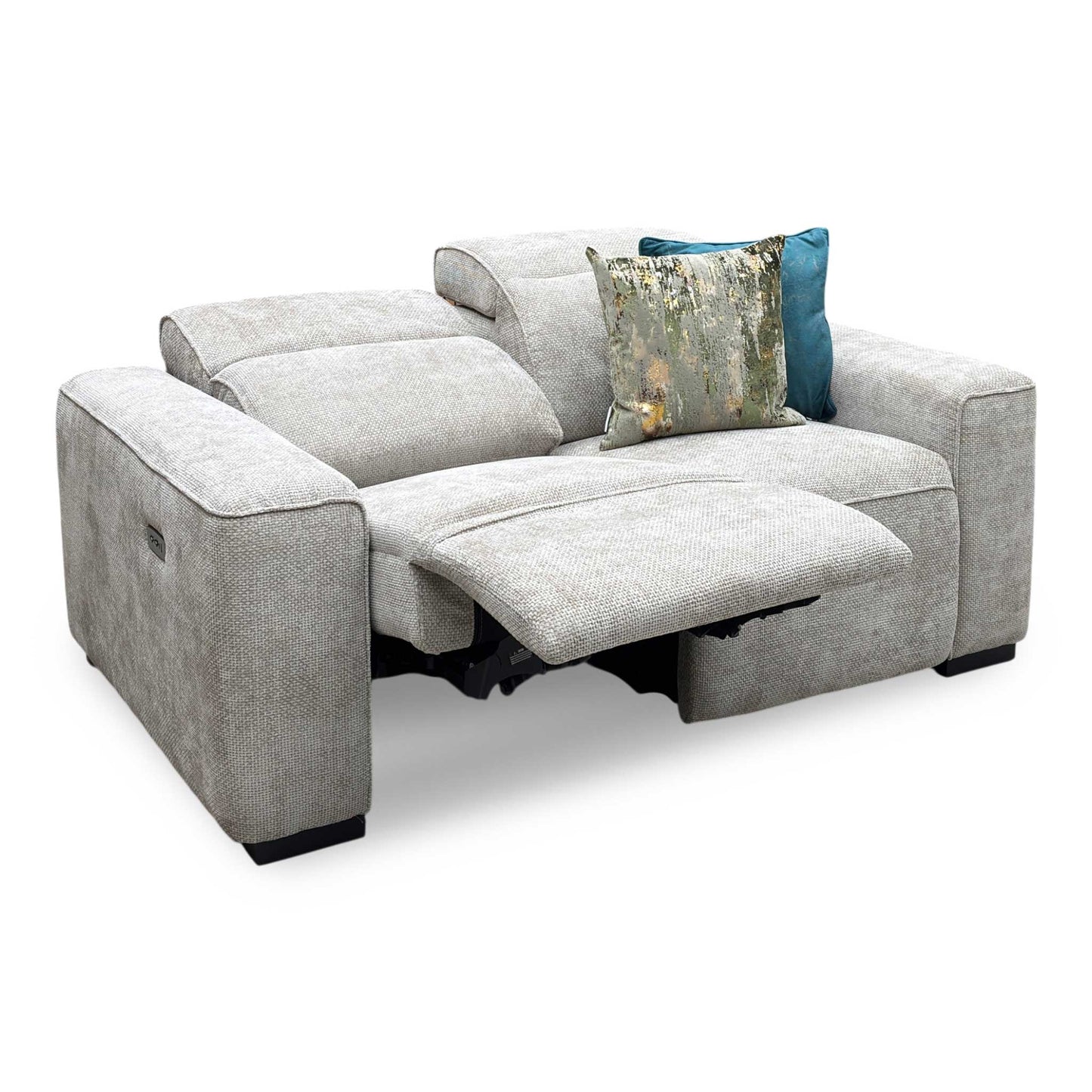 ‘Venosa’ Natural Fabric 2 Seater Power Recliner Sofa