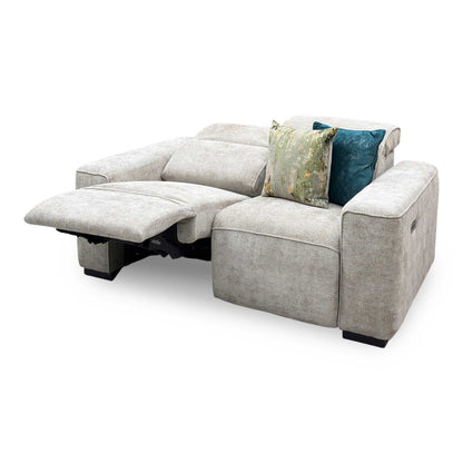 ‘Venosa’ Natural Fabric 2 Seater Power Recliner Sofa