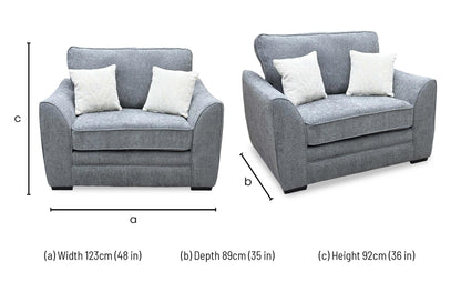 ‘Trinity’ Grey Fabric Snuggle Chair