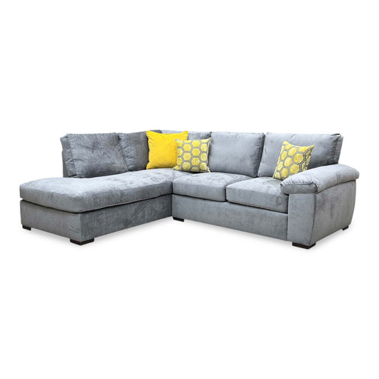 ‘Salerno’ Grey Fabric Standard Seater Left Hand Corner Chaise Sofa