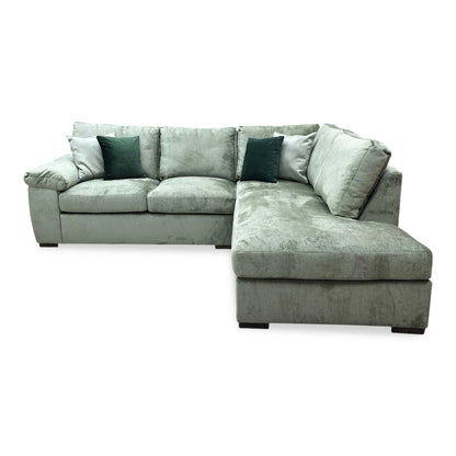 ‘Salerno’ Olive Green Fabric Standard Seater Right Hand Corner Chaise Sofa