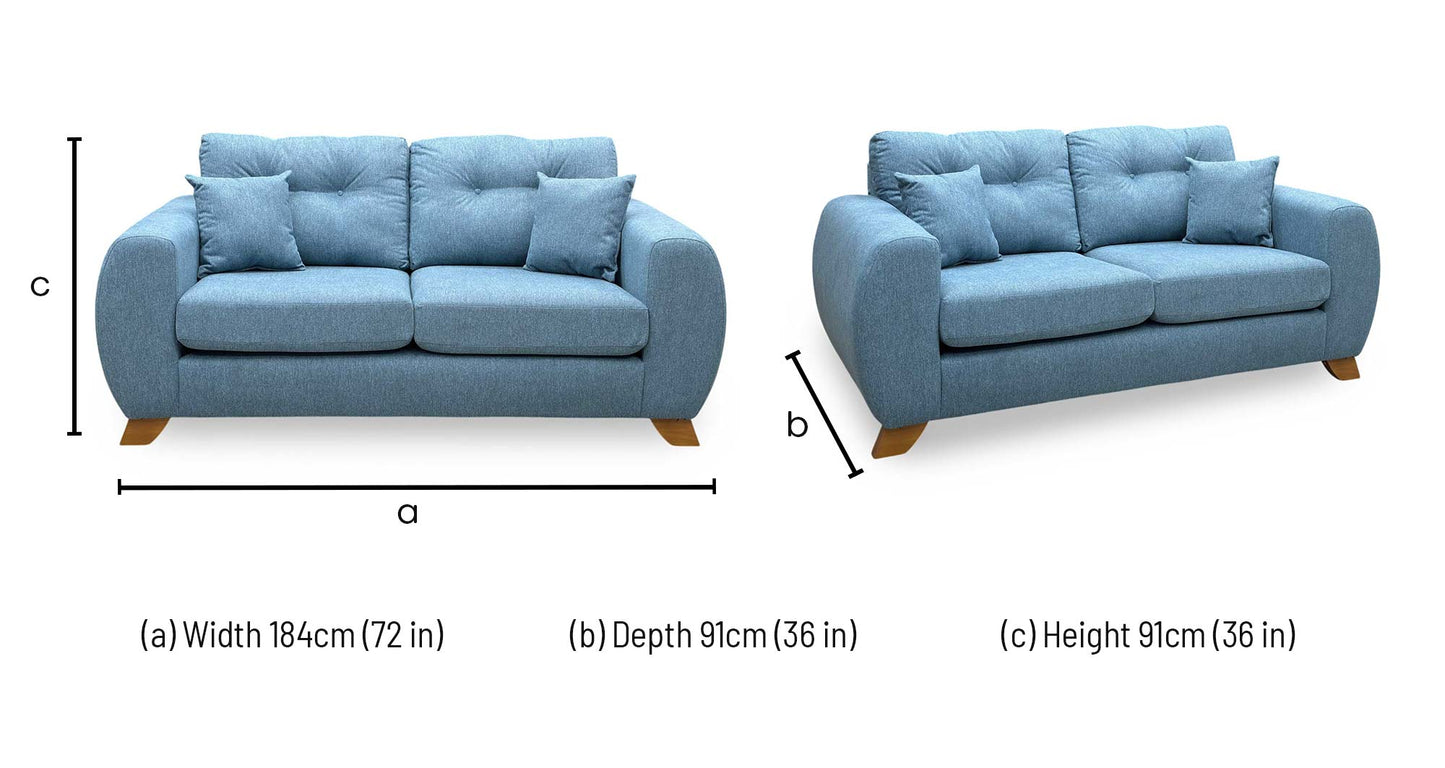 ‘Prent’ Shetland Teal Chenille 2 Seater Sofa
