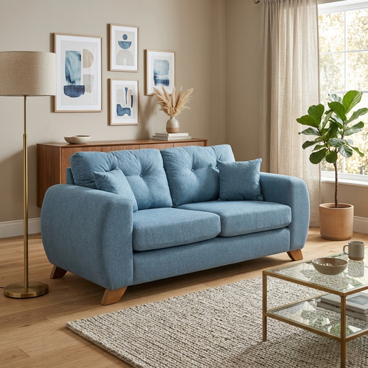 ‘Prent’ Shetland Teal Chenille 2 Seater Sofa