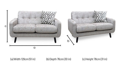 ‘Oslo’ Natural Fabric 2 Seater Sofa